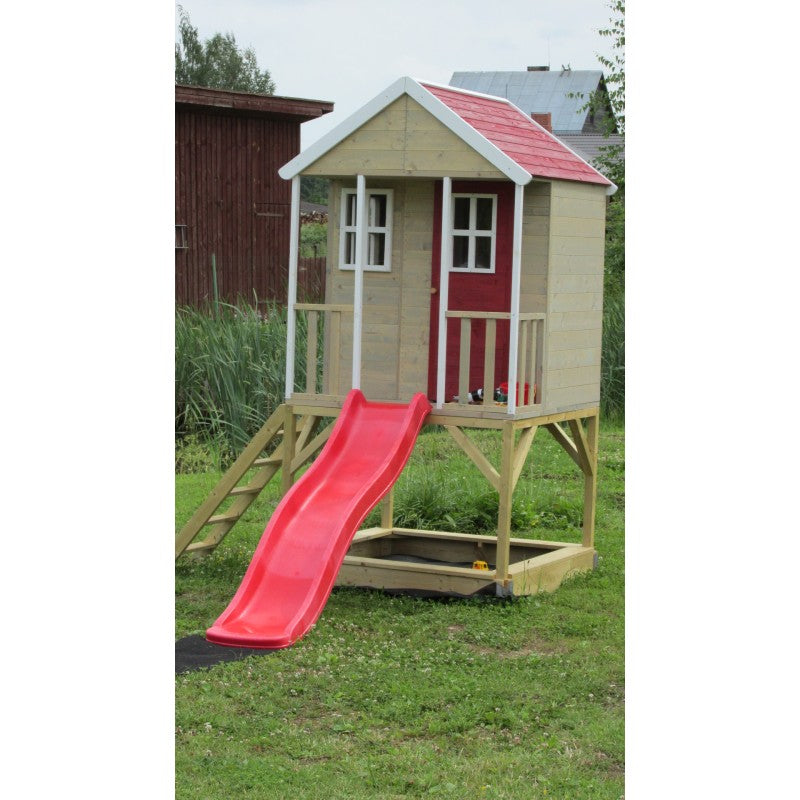 Casuta de gradina Nordic Adventure House cu platforma cu loc pentru nisip si tobogan (M8), Wendi Toys [ps:ed65f6d2-e73b-4db5-89fb-66af52dc96b5]
