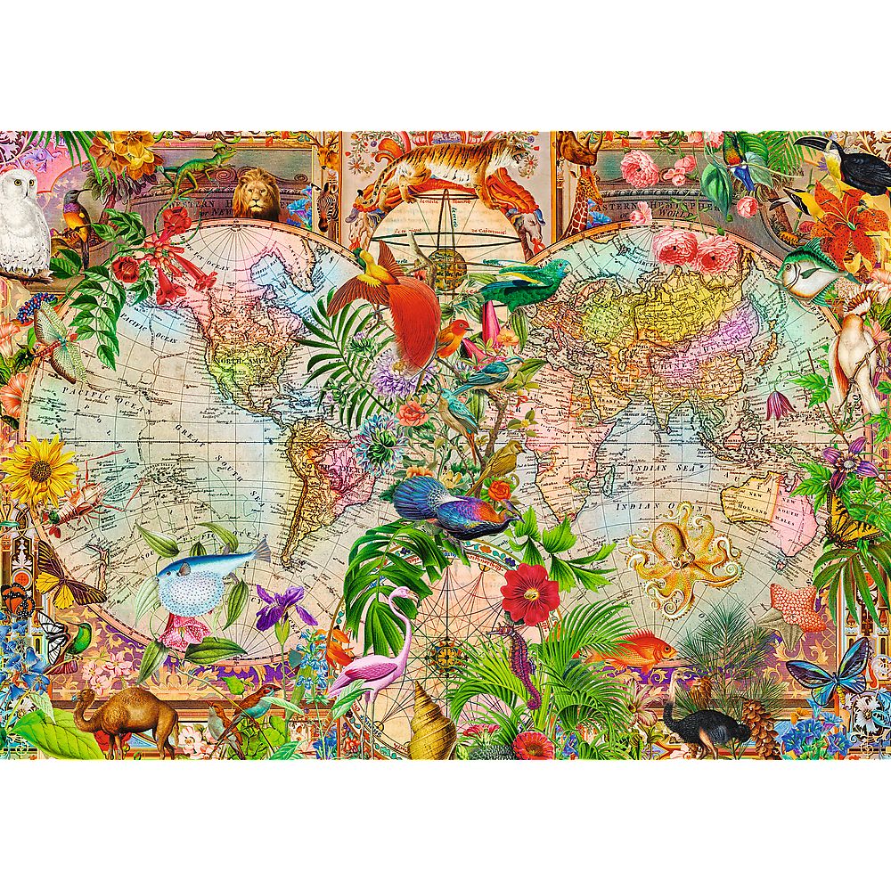 PUZZLE TREFL 1000 PREMIUM PLUS TEA TIME HARTA ANTICA A LUMII - Imagine 2 [ps:348f1772-6163-40c4-a25d-ed884993e532]