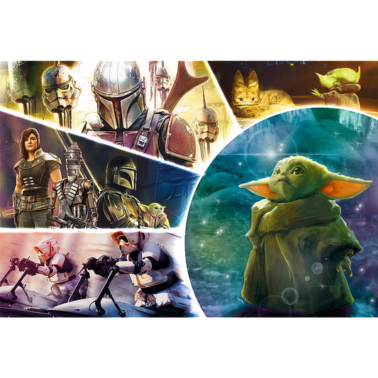 PUZZLE TREFL 100 STARWARS BABY YODA MADALORIANUL - Imagine 2