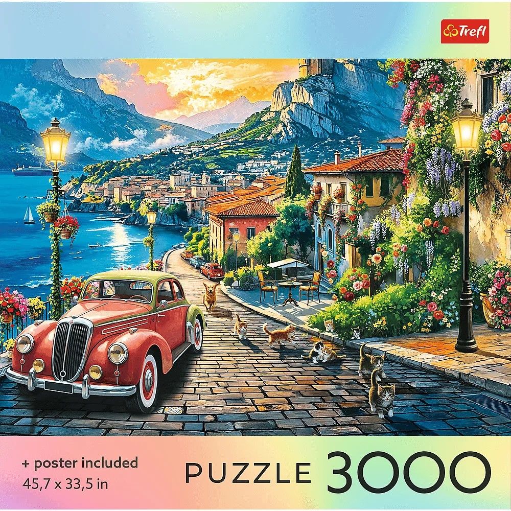 Puzzle Trefl 3000 piese - Oraș Italian pe Lac cu Poster - Default Title (2) [ps:09e29369-43d7-4f1a-b799-1c8ac18a2b96]