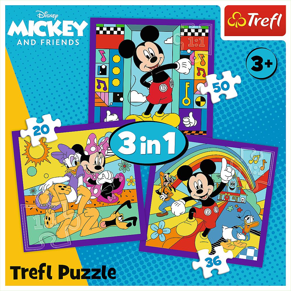 PUZZLE TREFL 3IN1 MICKEY MOUSE SI PRIETENII MICKEY SI - Imagine 5 [ps:a1c4e502-69f4-4270-b41f-ac48a472dd25]