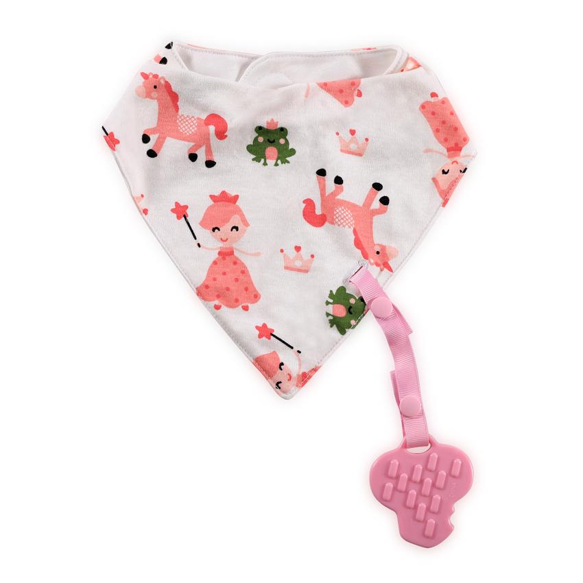 Bavetă Bandana Lorelli cu Jucărie Dentitie, Bumbac, Pink - roz (2) [ps:78eef10b-26c2-496d-abd0-0fb41a91c9d3]