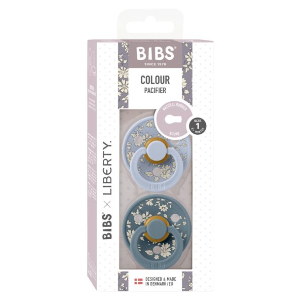 Set 2 Suzete BIBS x Liberty Colour, Latex, 0 luni - Dark Oak - Dusty Blue/Petrol (2) [ps:72744c1c-c988-4a54-a6de-b76e1b4a0d75]