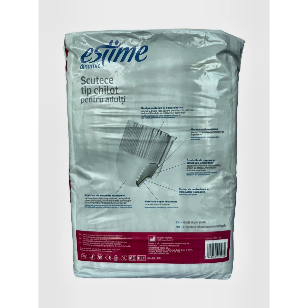 ESTIME Dinamic, scutece pentru adulti, M, 30 buc - Imagine 2