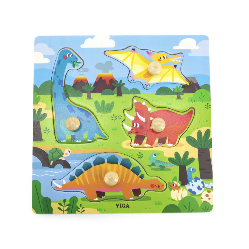 Puzzle cu manere, Dinozauri, Viga [ps:72937f40-fbf5-43ac-9977-73d0233136a8]