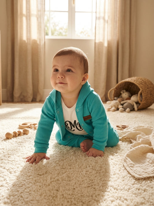 Compleu Bebe Lamra Turcoaz 9-12 Luni - Brand INFANT - Roz Pudrat (2) [ps:6cea4ee4-ffbf-4794-87de-6bf59c9be4b6]
