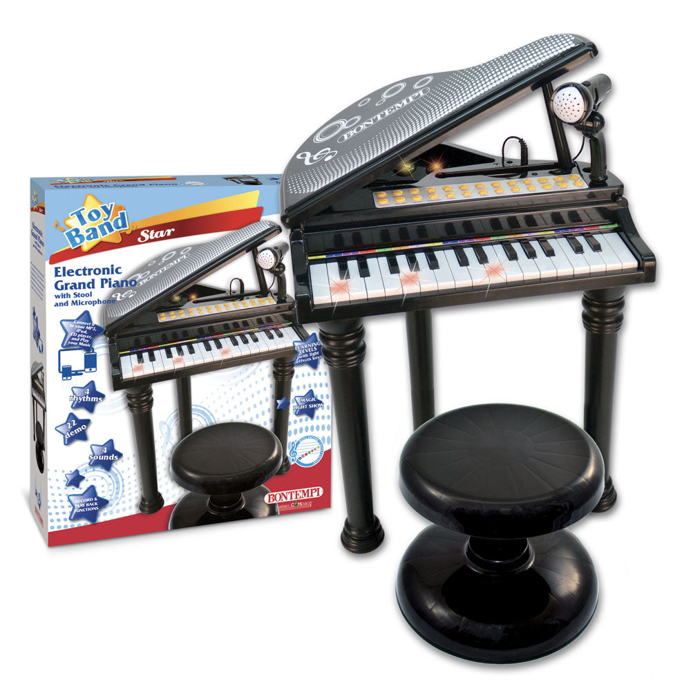 BONTEMPI PIAN ELECTRONIC NEGRU CU SCAUN SI MICROFON [ps:5d19c653-2636-49fe-a677-5ae8ae2038ca]