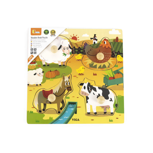Puzzle cu manere - Animale de la ferma in habitat, Viga [ps:389e81ac-6bef-414f-abad-ca8c18508ffd]
