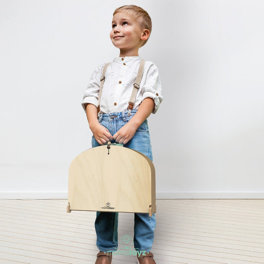 Parcare portabila de masinute din lemn, MamaToyz - Imagine 2