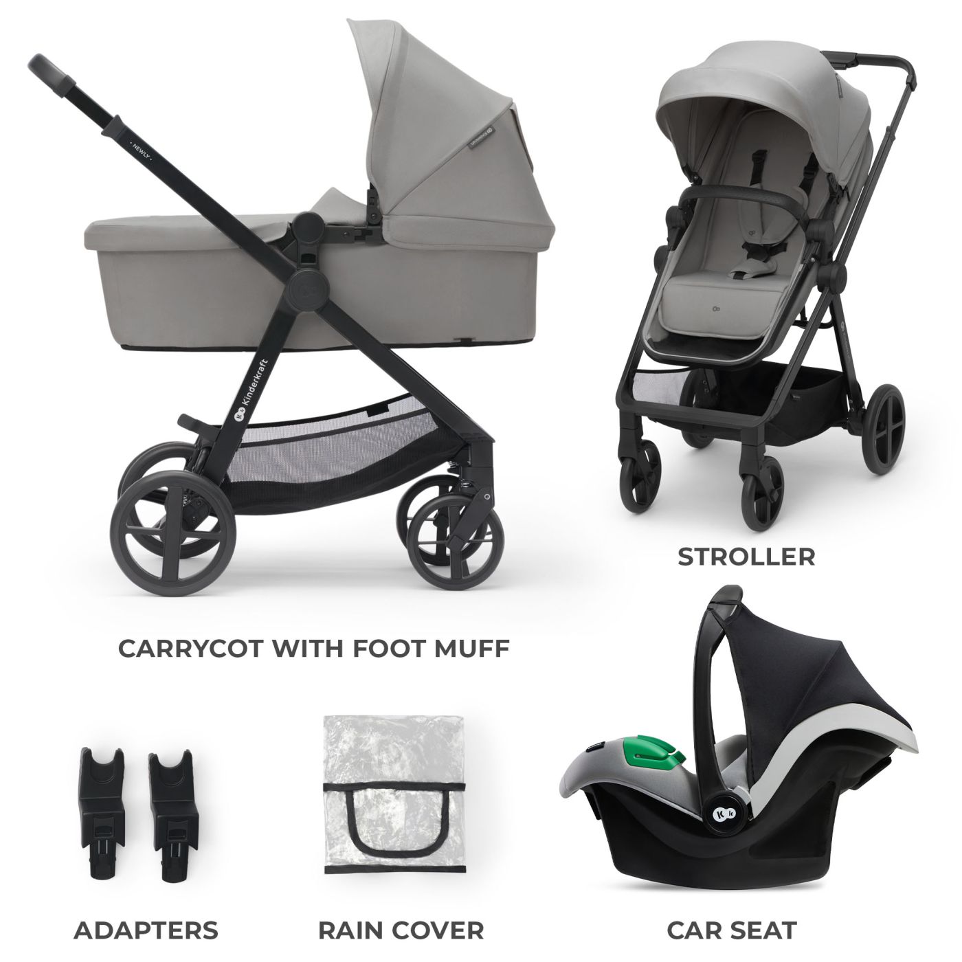 CARUCIOR KINDERKRAFT NEWLY, 3 IN 1, LIGHT GREY - Imagine 12 [ps:bc620866-9895-4ca1-936a-6c04cf86a3e2]