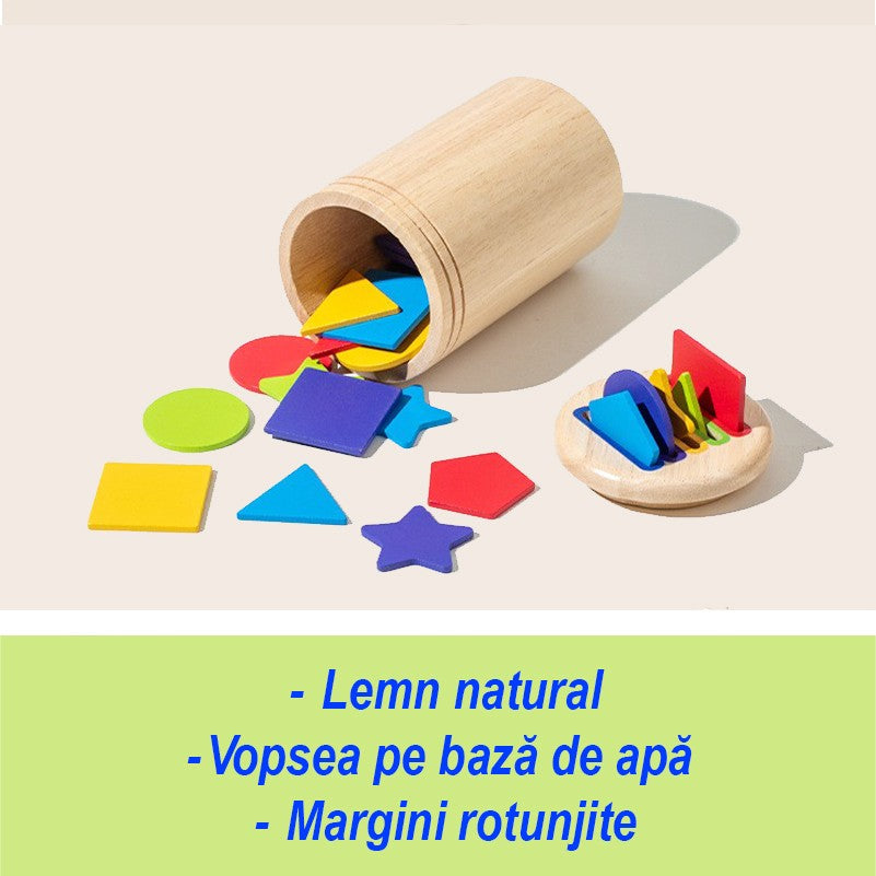 Jucărie Montessori Lemn Flippy, Sortator 19 Piese, 2+ ani - Geometrice (2) [ps:d48749f9-e7eb-48d8-89fd-e1cee105036c]