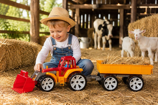 Tractor Bams 4 cu Remorcă Roșu Portocaliu - Viva Toys - Default Title (2) [ps:20c7562a-5761-490b-bb78-674e2e3fd9b0]