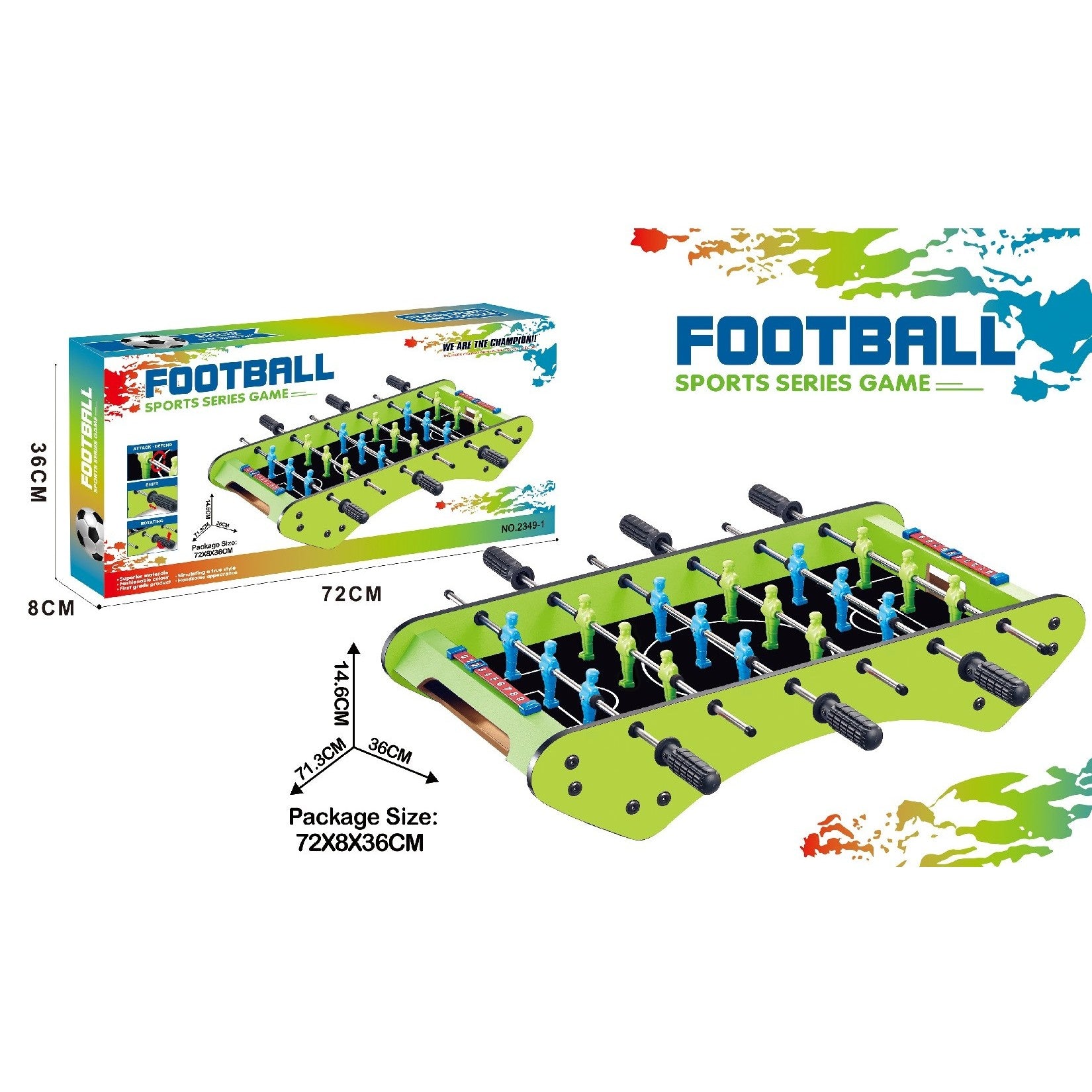 Masa de Fotbal Flippy, cu Tablou de Scor, Verde - Default Title (2) [ps:b09dc708-86c0-467a-800b-bb57c77465b5]