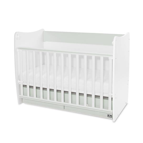 Pătuț Balansoar Transformabil Lorelli Matrix, 60x120 cm - White Milky Green (2) [ps:0171d3a0-26d9-4fa8-931d-7929e4c5596f]