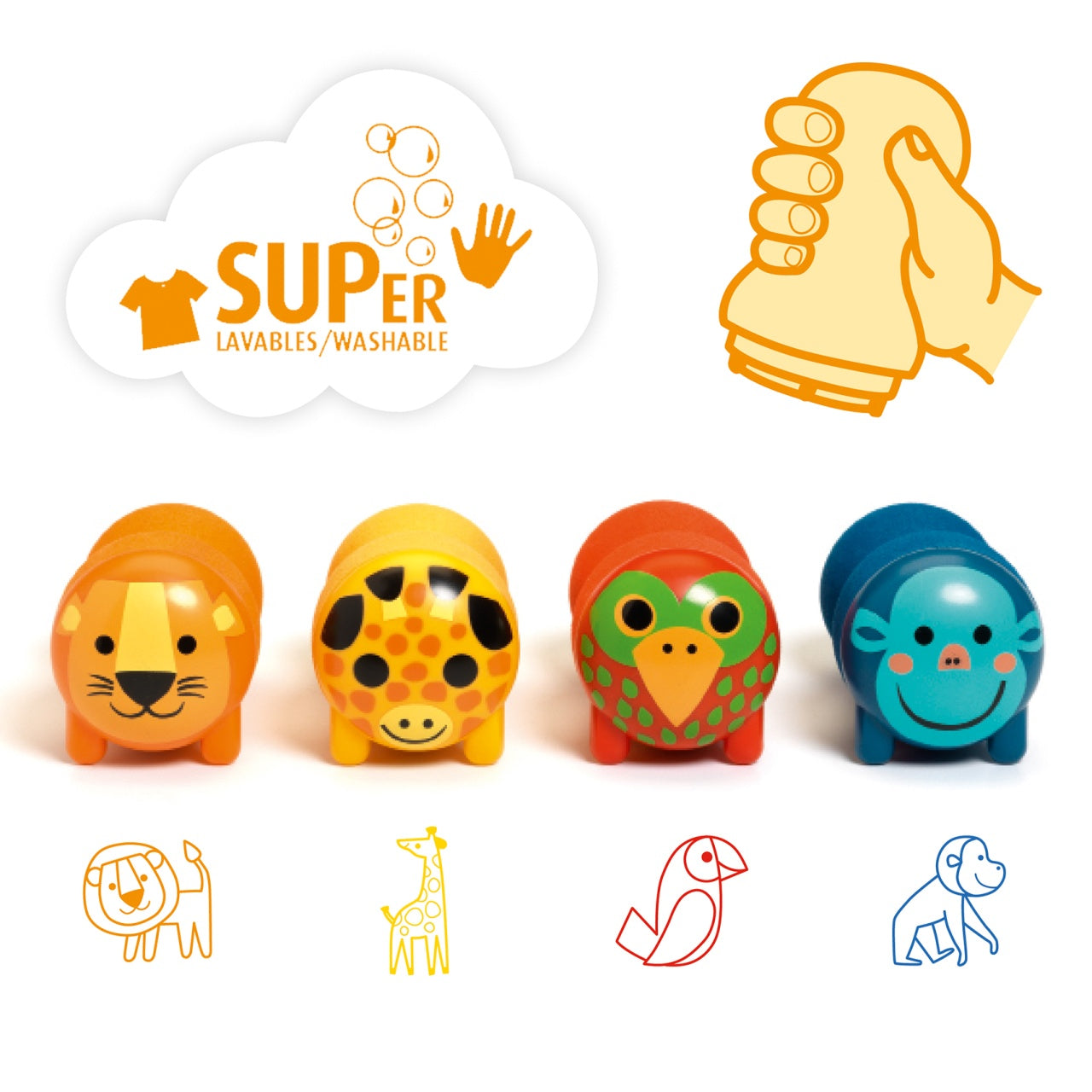 Set stampile Animale safari, Djeco - Imagine 2 [ps:2af5a11e-8bb9-4f10-87fa-c33070fdaa19]