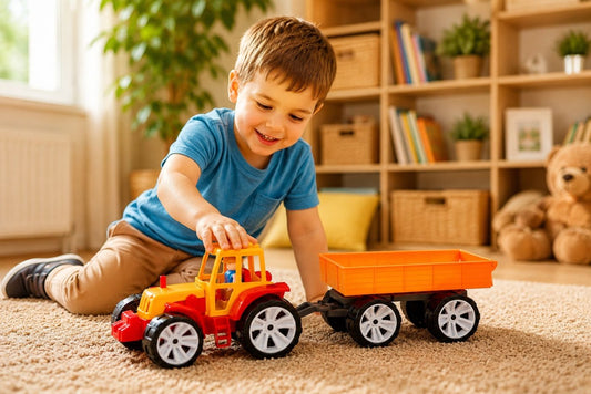 Tractor Bams 3 cu Remorcă Roșu Portocaliu Viva Toys - Portocaliu Rosu (2) [ps:1ff7eb2e-2945-45f5-a6e2-575947072784]