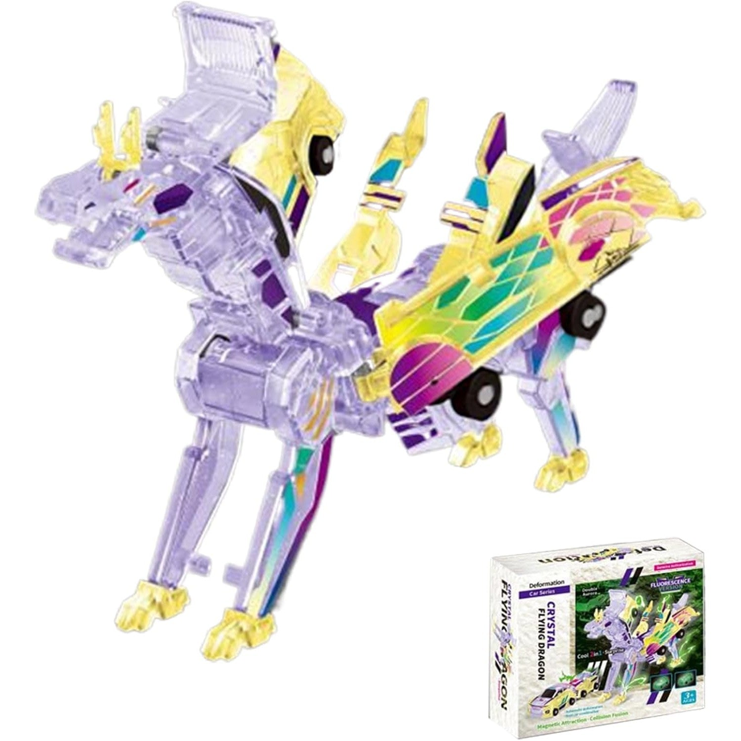 Jucărie Transformabilă 2in1 Flippy Silver Wing Flying Dragon - Multicolor (2) [ps:683763e8-edd2-4a35-88cc-a6f59100ad3c]