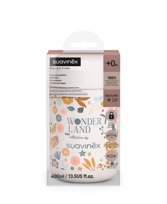 Termos alimentar Wonder, 400 ml, liberty, Suavinex - Roz