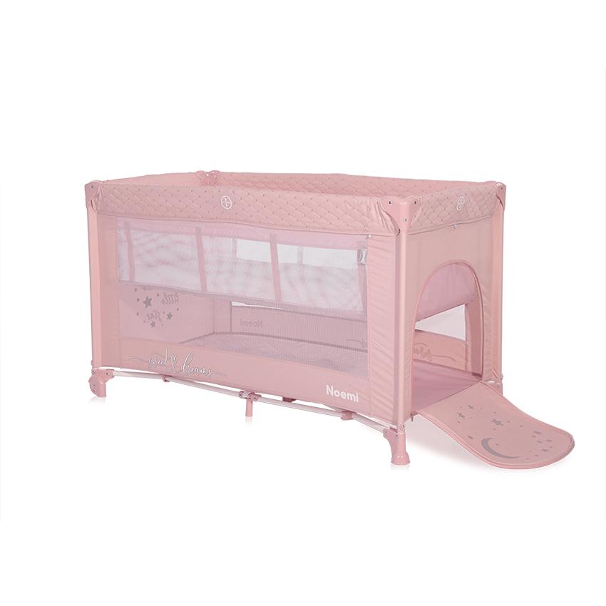 Pătuț Pliabil Lorelli Noemi, 2 Nivele, Mellow Rose Star - roz stelute (2) [ps:8b42f990-860f-466b-a34b-643b0b0efd30]