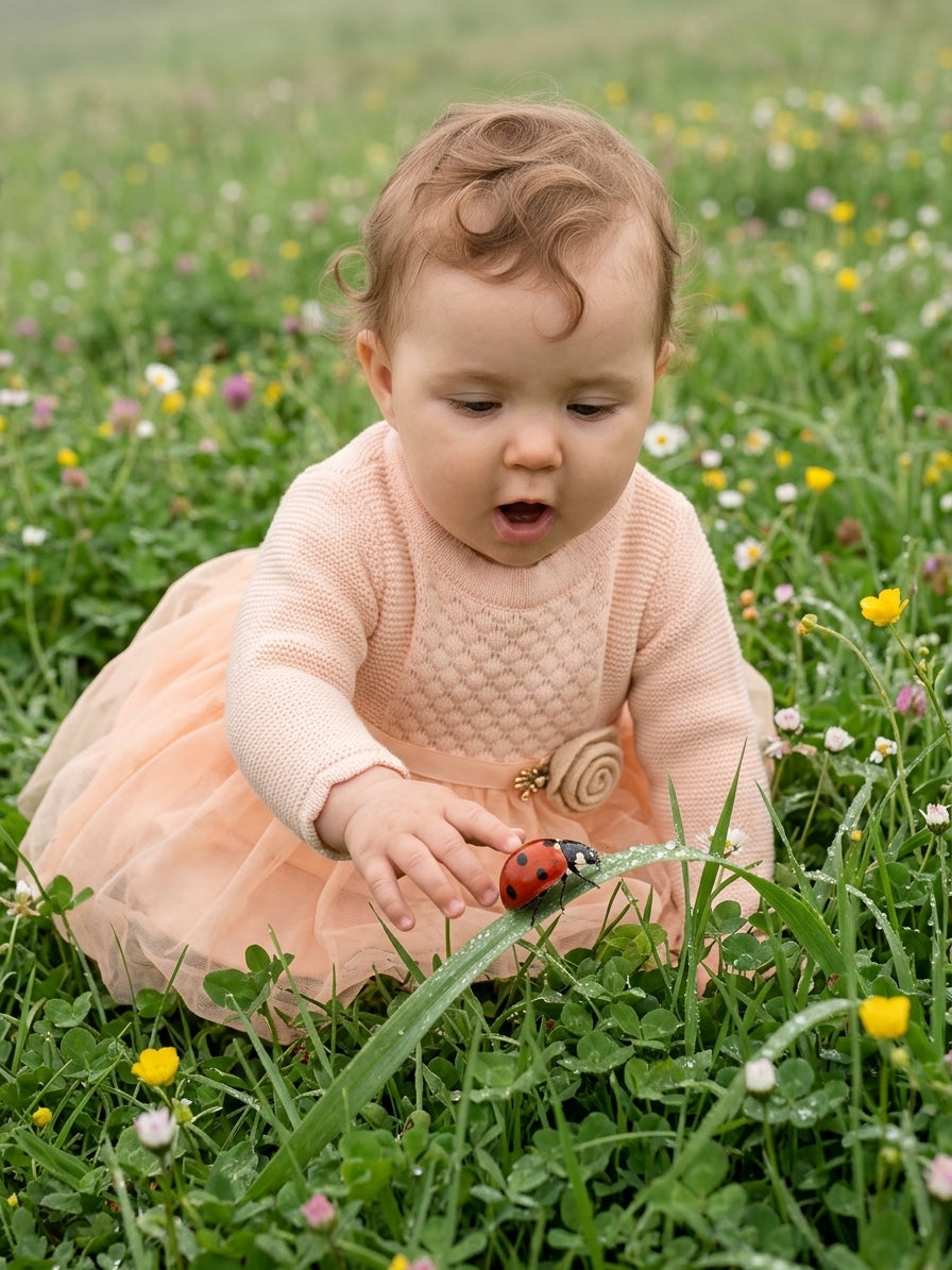Rochie Tricot cu Tulle Piersică 6-9 Luni - INFANT - 12-18 Luni (2) [ps:549ce11e-40a2-4f0e-b2e9-8fa79d7c819c]