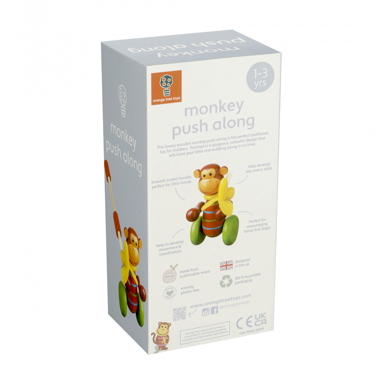 Jucarie de impins maimutica, Orange Tree Toys [ps:7911eb6e-af1b-453b-b785-5f30e9db2086]