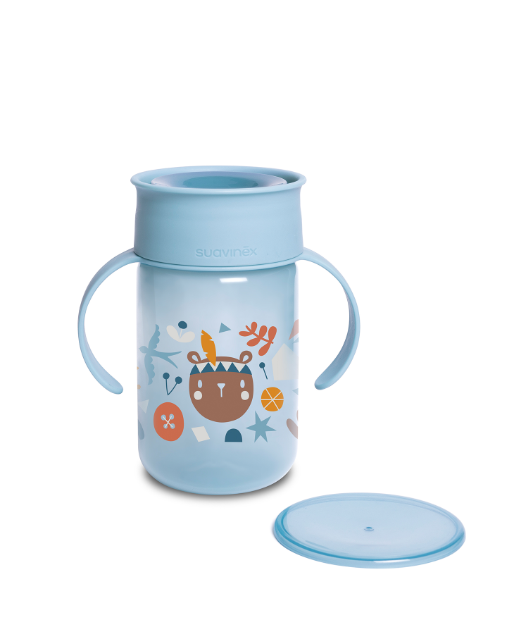 Cană de antrenament 360° 340 ml +12 luni albastru Forest Suavinex [ps:e8499b76-a911-4064-a6b2-83bf3b244177]