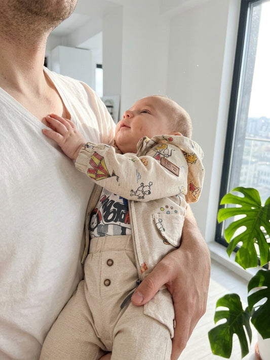 Set Hanorac Circ, Tricou și Pantaloni Bej 6-9L | INFANT - 9-12 Luni (2) [ps:057d6732-b393-46ab-9db3-a59aa73b6906]