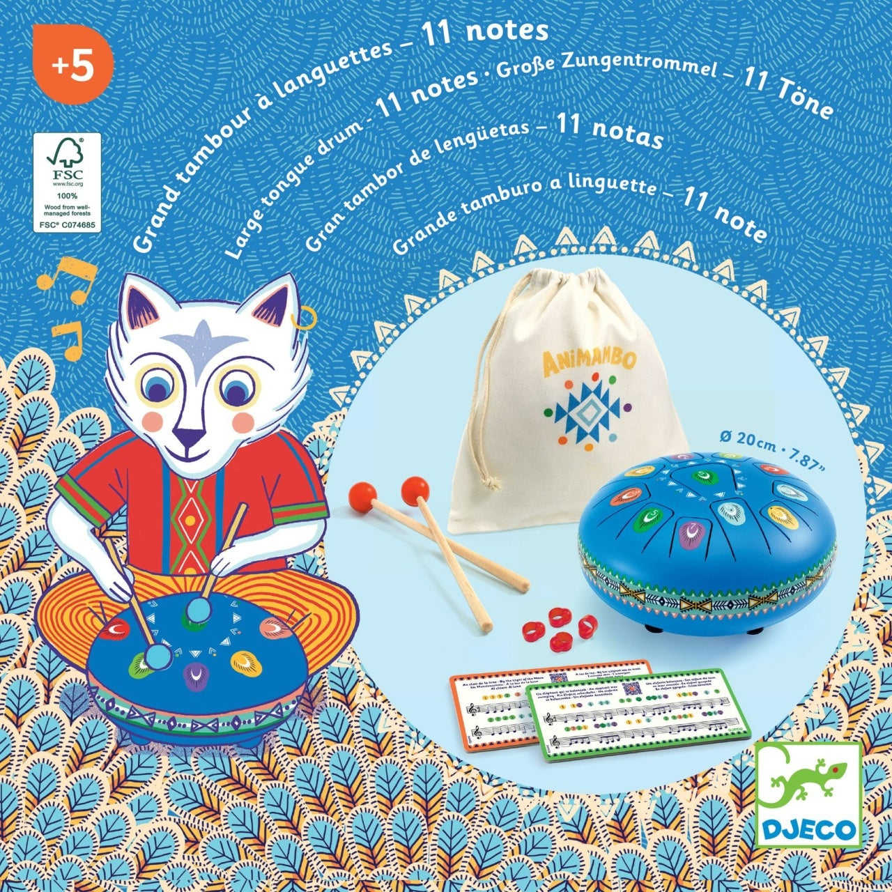 Instrument muzical Toba metalica rosie, Djeco - Note (2) [ps:a4ee0467-f53d-447a-b602-3efbb6909df7]