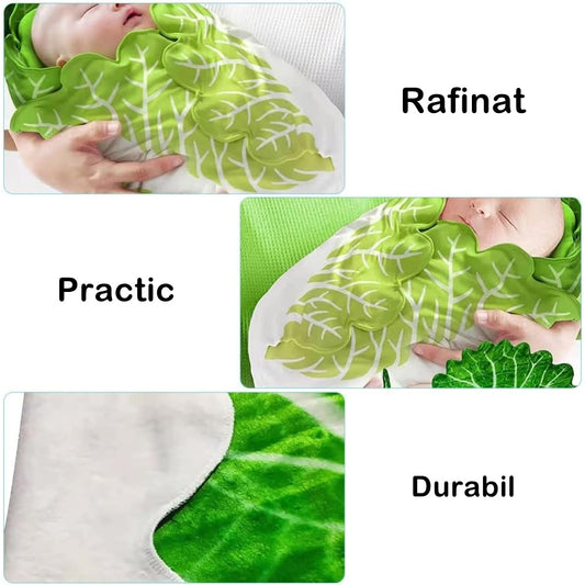 Set Pătură Flanel și Căciulă Flippy Frunză de Salată, Verde - Verde (2) [ps:b80b99e6-4c66-4b14-b12d-1013650a952e]