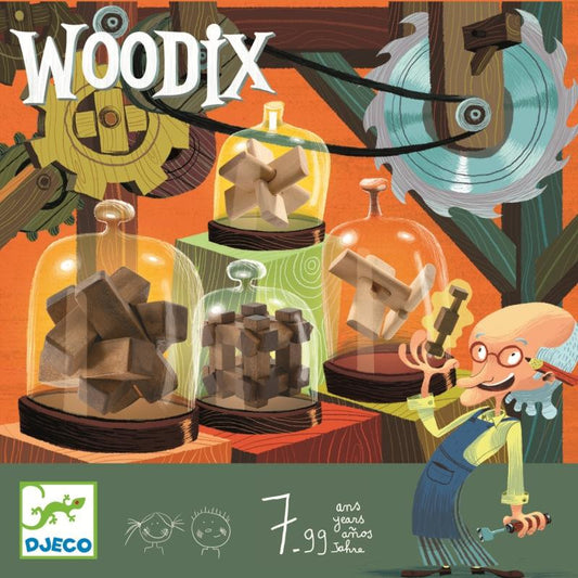 Joc logic Woodix 6 jocuri din lemn, Djeco - Imagine 2