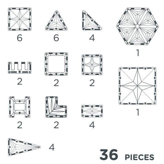 Set magnetic de construit Pastel 36 piese, Cleverclixx - Imagine 4 [ps:26cc5a36-c20d-4945-a3ac-54e8d1cf341c]