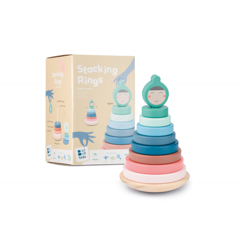 Turn de stivuire cu inele din lemn, BS Toys [ps:9dbed1f0-edfc-443f-9e91-b2d90def898b]