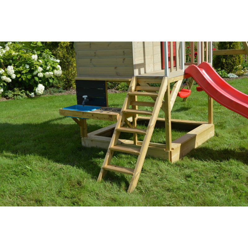 Casuta de gradina Lime Lodge cu tobogan, leagan, bucatarie, Wendi Toys [ps:a14dc6af-abaa-402b-b48d-da56a083a03a]