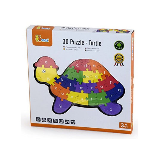Puzzle din lemn 3D cu litere mici si mari - cocos - Imagine 2