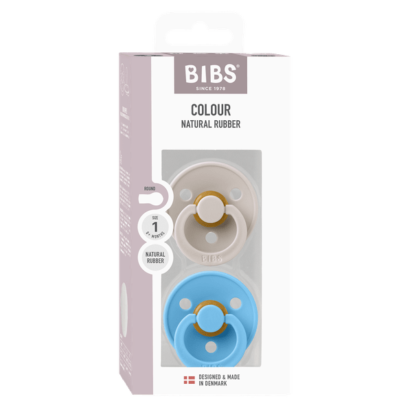 Set 2 Suzete BIBS Colour Latex, Tetină Rotundă, 0 luni - Mushroom/Breeze (2) [ps:1d0f190b-f764-412f-9799-6641807a9080]