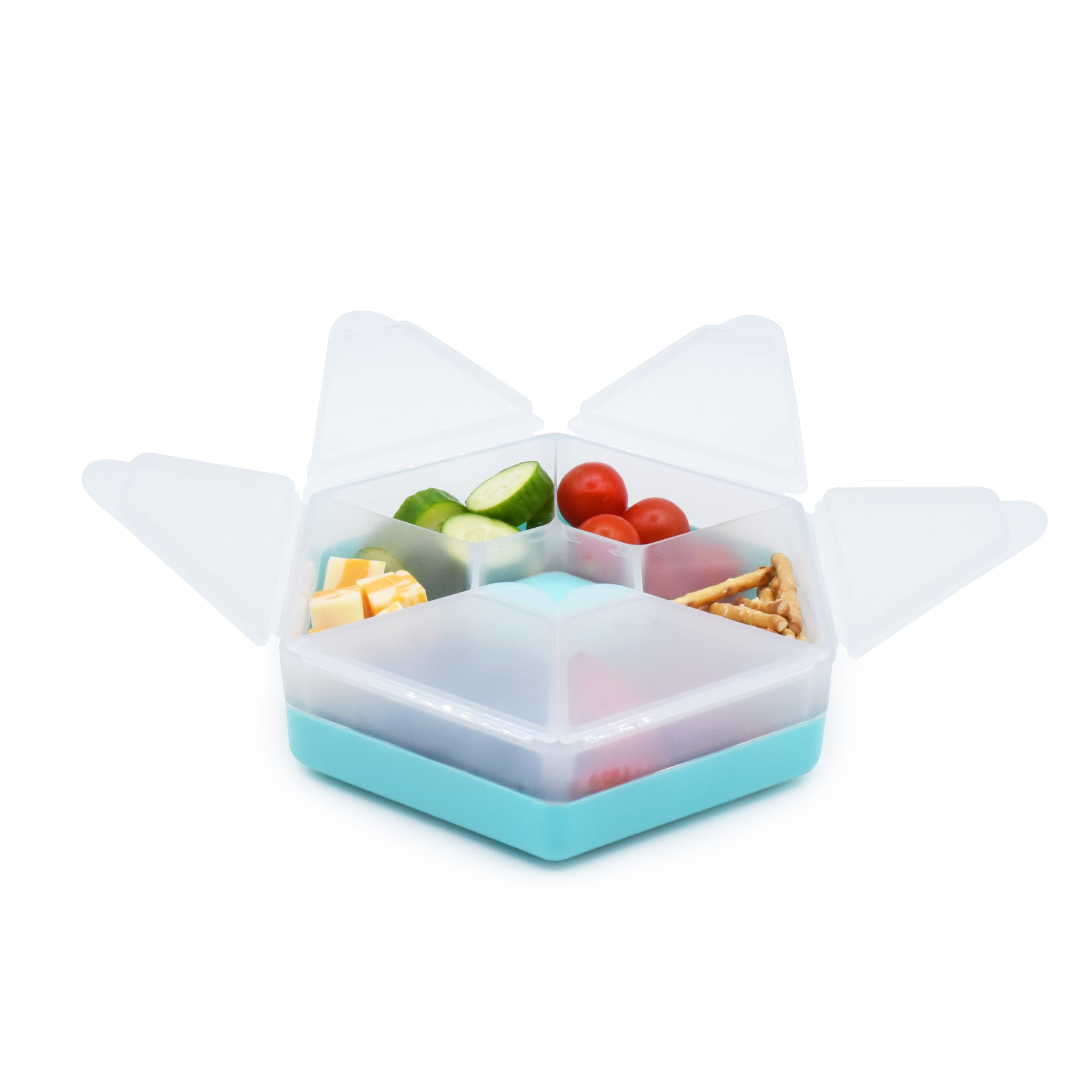 CUTIE SNACK HEXAGON SNACKLE 6 COMPARTMENTE, MELII, BLUE - Albastru