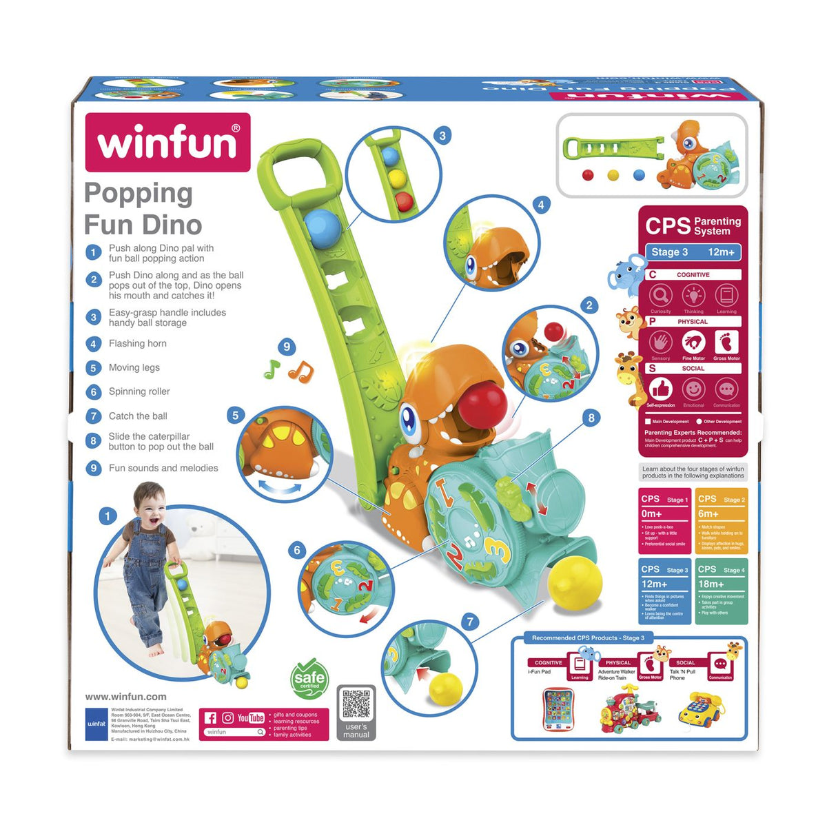 Jucărie de Împins Dinozaur cu Bile WinFun - Dezvoltare Mers - Default Title (2) [ps:c55c1ad7-8332-466b-a743-ff293c1c7496]