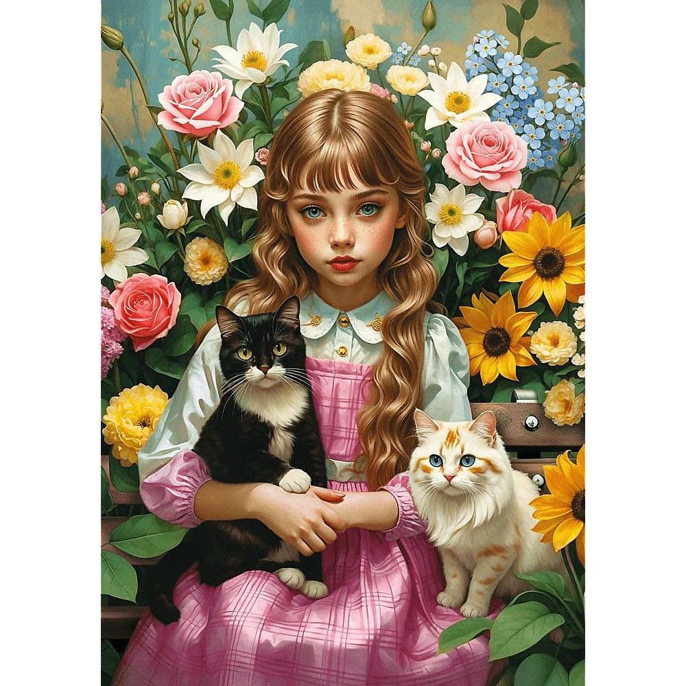 PUZZLE TREFL 1000 FATA CU PISICI - Imagine 2 [ps:25e3e83e-3311-48ff-a420-f48f4164fe0f]