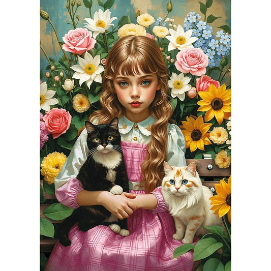 PUZZLE TREFL 1000 FATA CU PISICI - Imagine 2 [ps:25e3e83e-3311-48ff-a420-f48f4164fe0f]