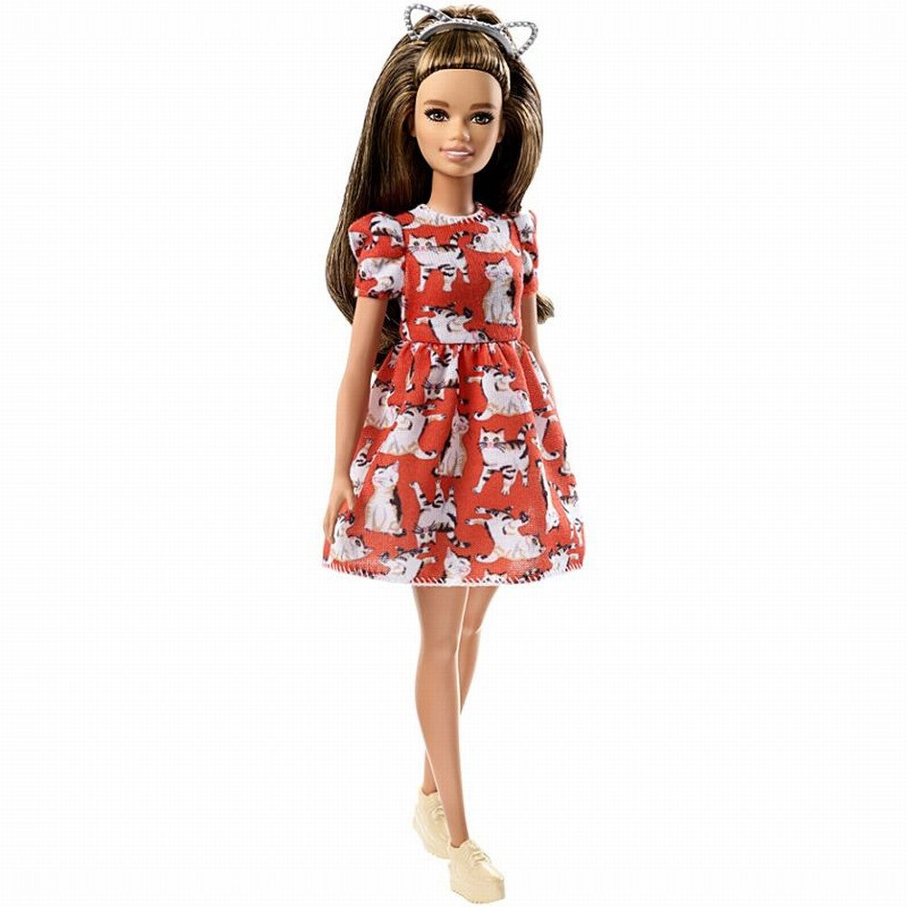 PAPUSA BARBIE FASHIONISTA CU ROCHITA CU IMPRIMEURI [ps:608a4918-b79d-4102-a3a1-93254f141abf]