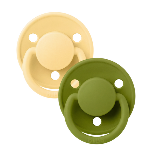 Set 2 Suzete BIBS De Lux Silicon, Tetină Rotundă - Pale - Pale Butter/Wasabi (2) [ps:82c4f9f6-f925-4471-a64c-29e93fb82bd6]