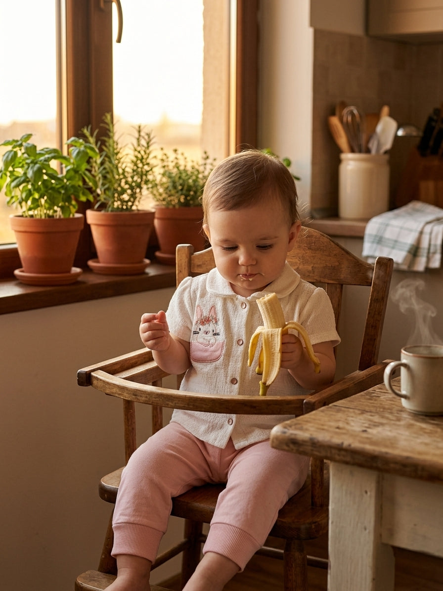 Set cămașă și pantaloni BabyM cu iepuraș brodat 6-9 Luni [ps:99877b1e-bff4-4678-92dd-d2ba85b9b314]