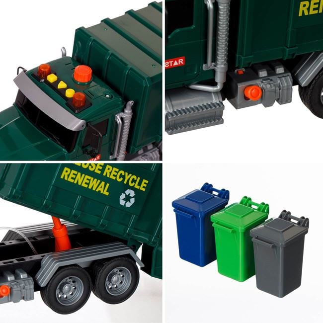 Camion Gunoier Jumbo Verde cu 3 Pubele, Lumină și Sunet - Default Title (3) [ps:154858e8-6aab-4e97-af27-3f236e7a83ff]