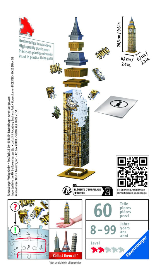 Puzzle 3D Mini Big Ben Ravensburger - Construcție Creativă - Default Title (3) [ps:1bda715e-849c-4f9c-8e51-9f5ad1c2d4a0]