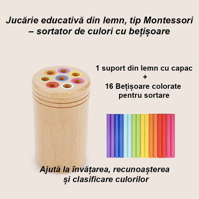 Jucărie Montessori Lemn Flippy, Sortator 19 Piese, 2+ ani - Betisoare (3) [ps:9e1fe556-cf74-4aec-bca1-2e2e069b2b7c]