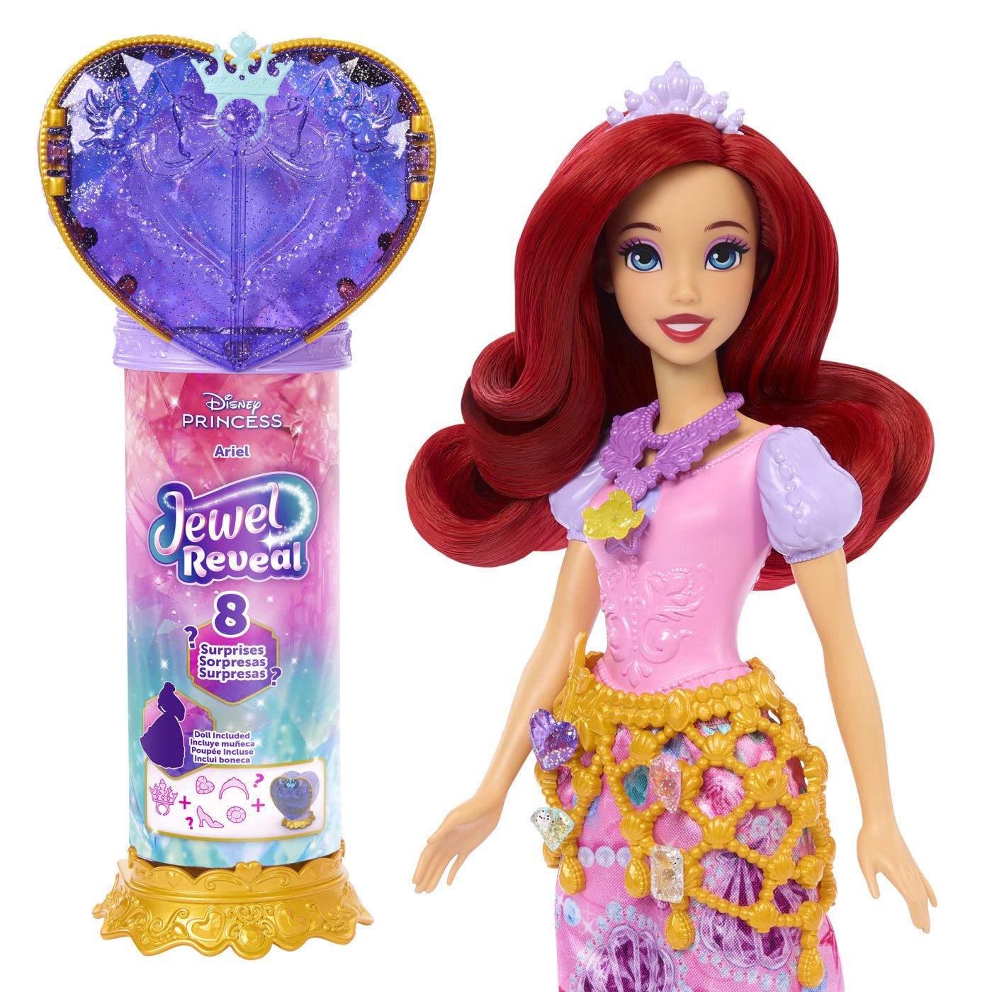 DISNEY PRINCESS JEWEL REVEAL PAPUSA ARIEL Mattel - Imagine 3