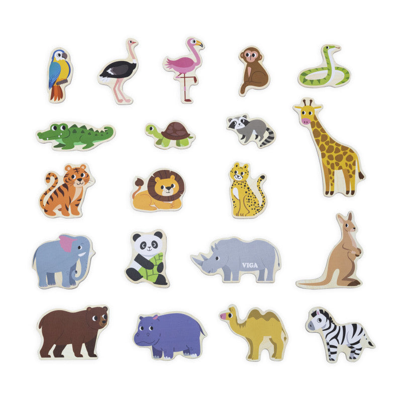 Set magnetic Animale salbatice din lemn (20 piese), Viga [ps:9edc0f6a-34bd-4feb-8b60-73c8d3bb3b7d]