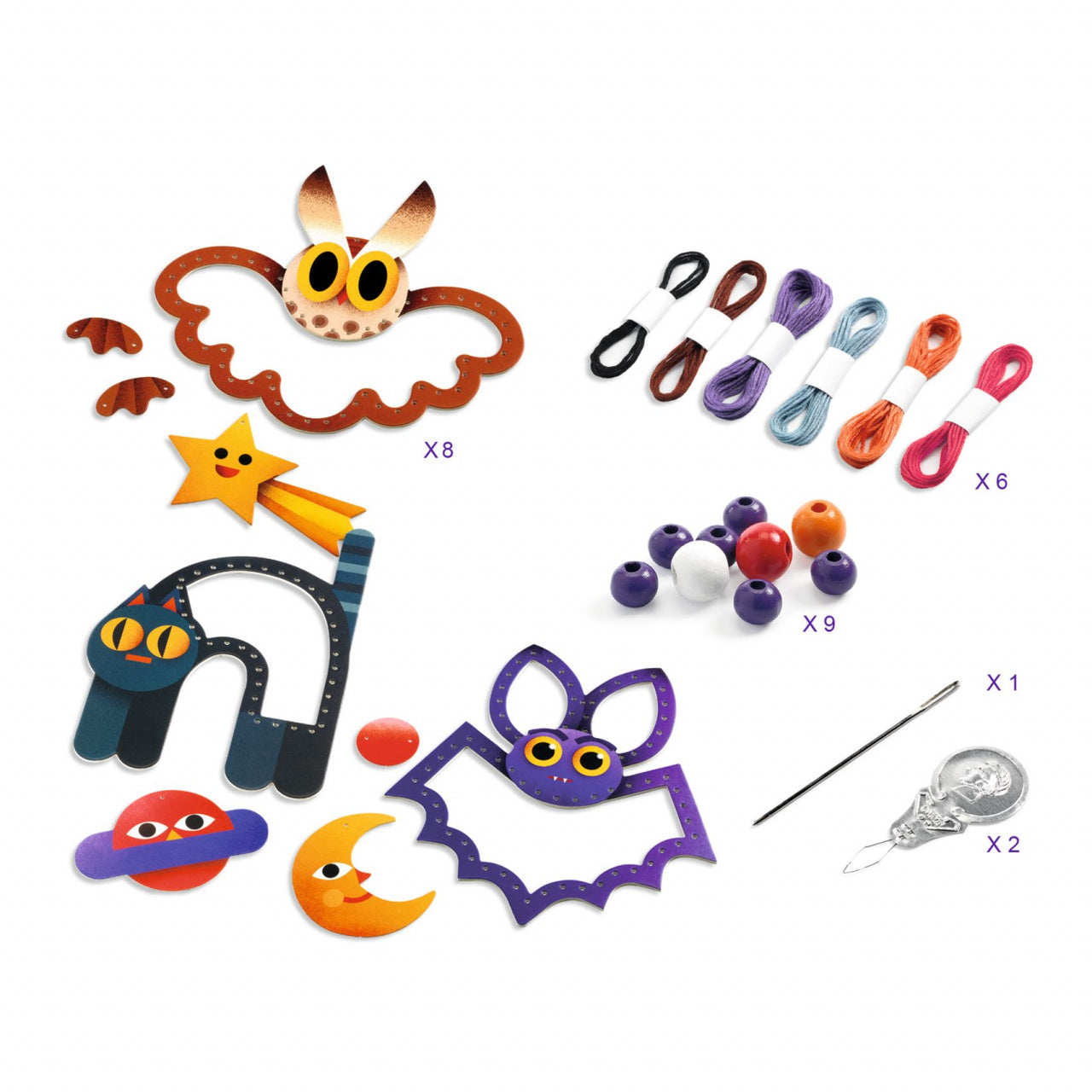Set creativ de cusut Pe timp de noapte, Djeco - Imagine 4 [ps:cad17b4c-16c4-4ed5-a6b1-c0e81c5a386b]