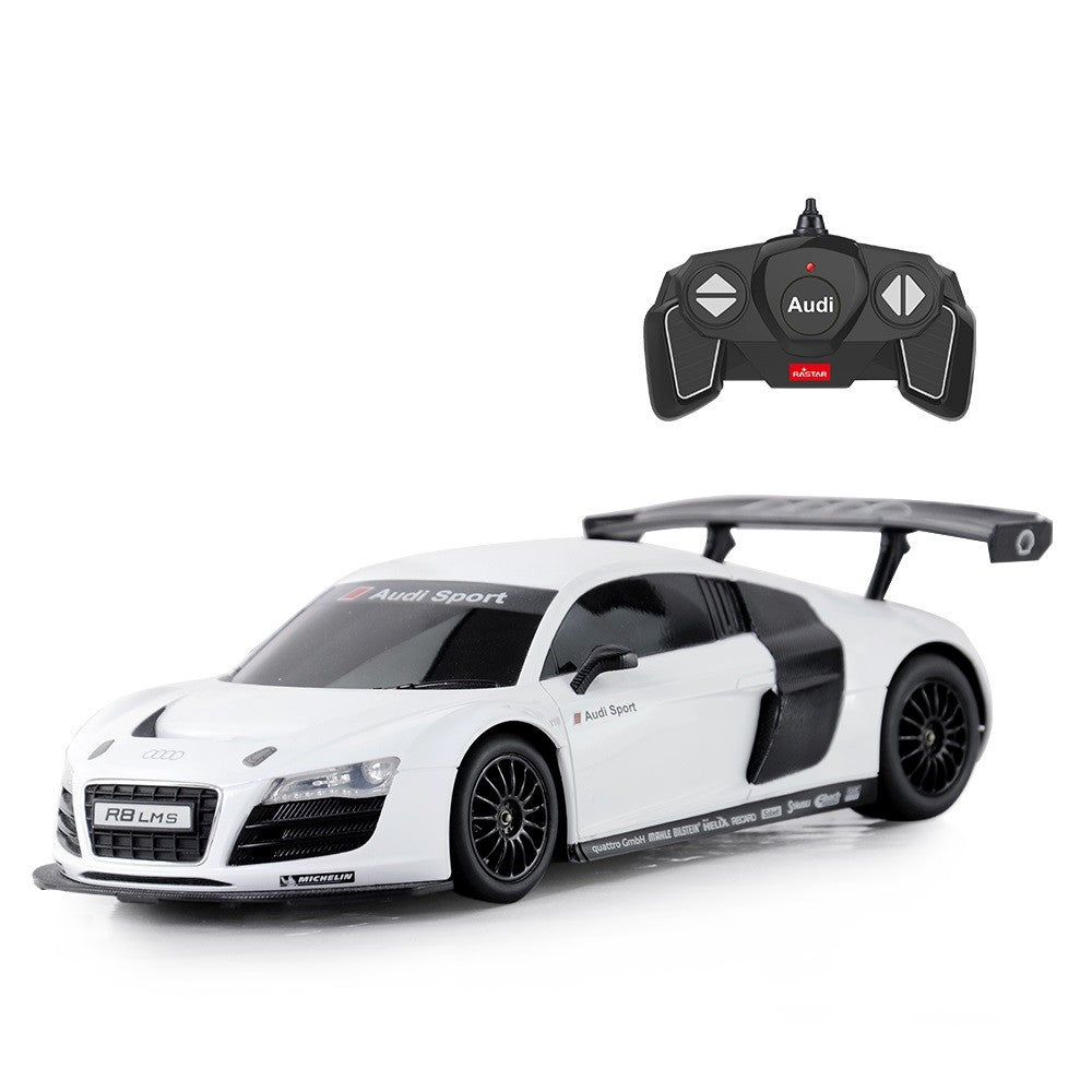 MASINA CU TELECOMANDA AUDI R8 ROSU CU SCARA 1 LA 24 Rastar - Alb