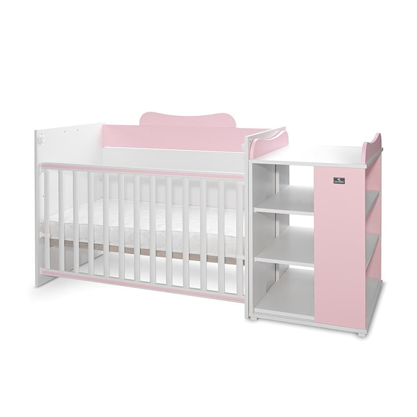 Pătuț Modular Multifuncțional Lorelli Multi, White Orchid - White Orchid Pink (3) [ps:eb602a82-c926-4c2c-9fdc-096a9a00556f]